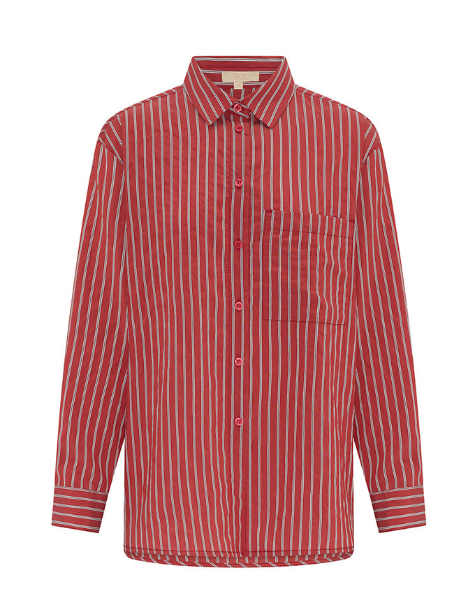 Marlon Stripe Shirt Red Stripe