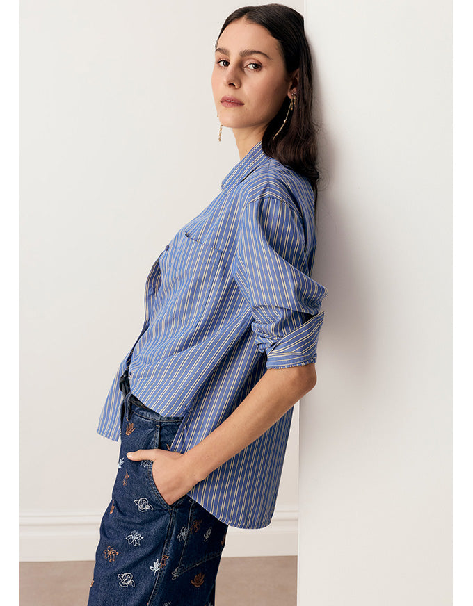 Aubin L/S Shirt Blue/Butter