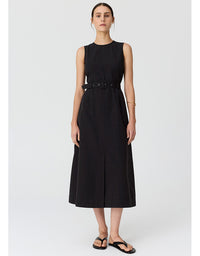 Lira Belt Dress - Off Black
