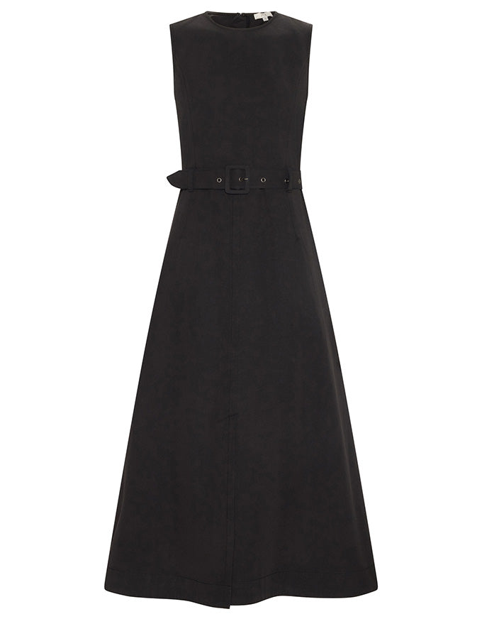 Lira Belt Dress - Off Black