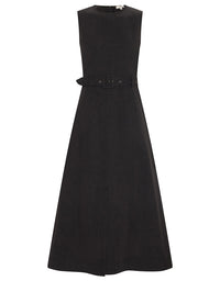Lira Belt Dress - Off Black