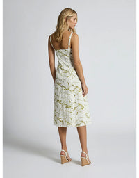 Palm Midi Dress White-Citrus