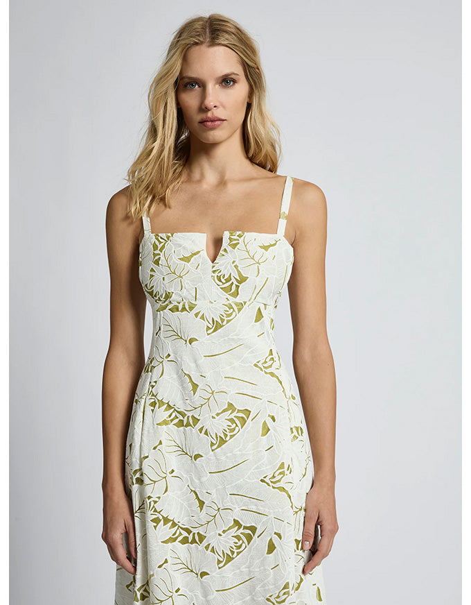 Palm Midi Dress White-Citrus