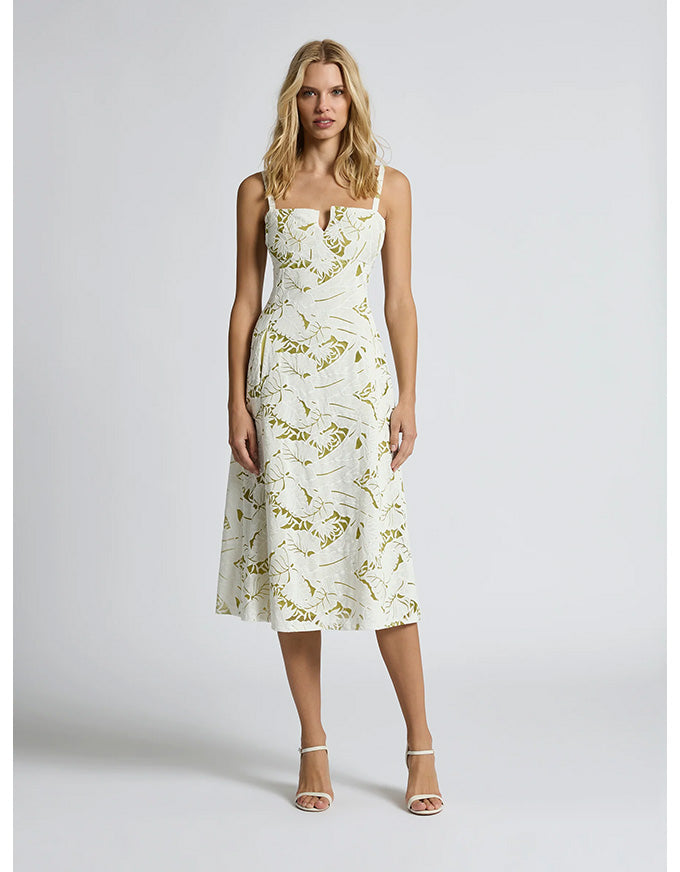 Palm Midi Dress White-Citrus