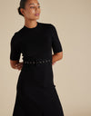 Parker Crepe Knit Dress Black