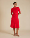Parker Crepe Knit Dress Red