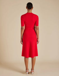 Parker Crepe Knit Dress Red