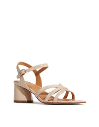 PETAH Heels Beige Crinkle Patent Leather