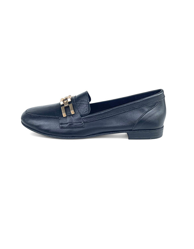 Gyor Flats Black Leather