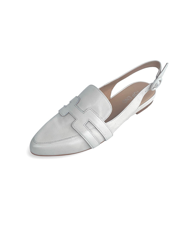Falti Flats Ivory Leather