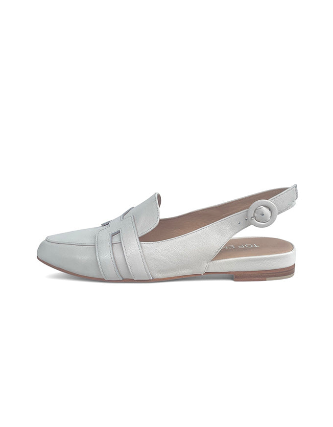 Falti Flats Ivory Leather