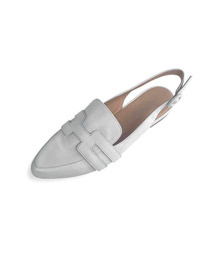 Falti Flats Ivory Leather