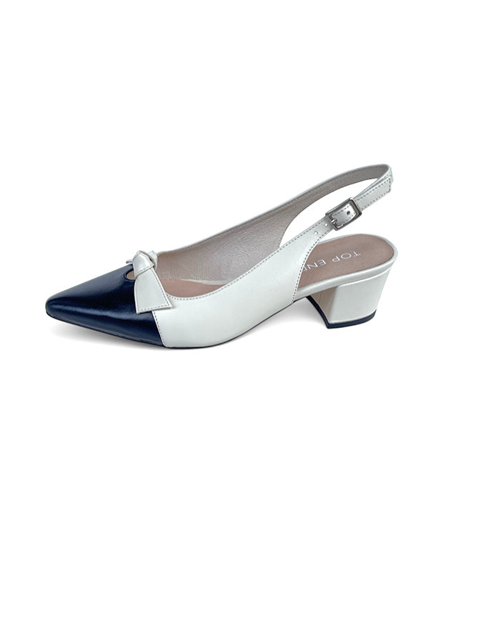 Aymay Heels Black/Ivory Leather