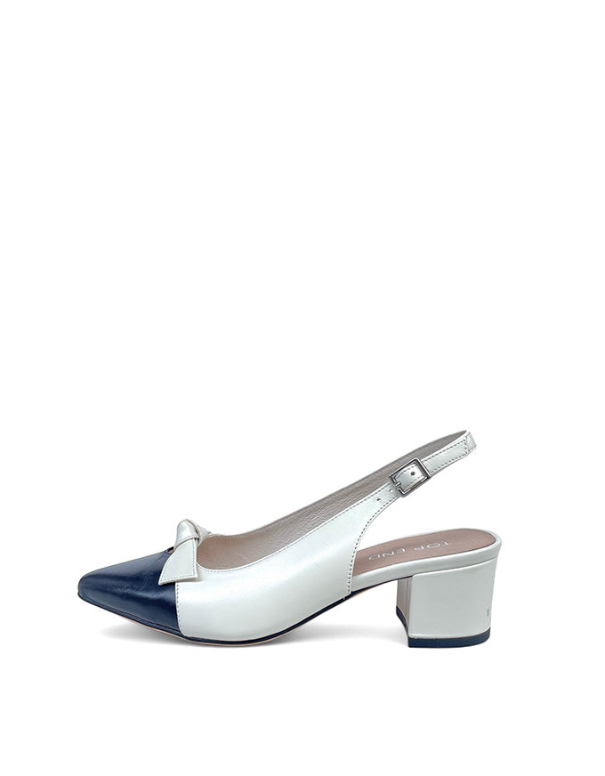 Aymay Heels Black/Ivory Leather