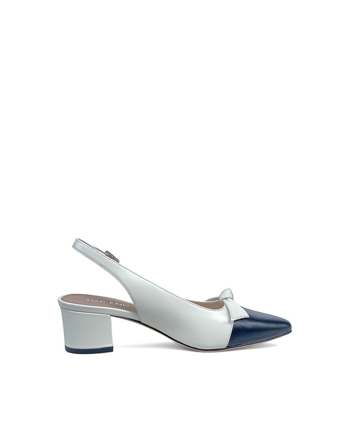 Aymay Heels Black/Ivory Leather