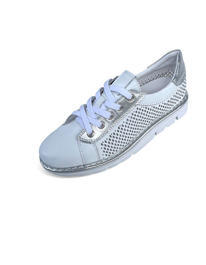 Exra Sneakers White/Silver Leather
