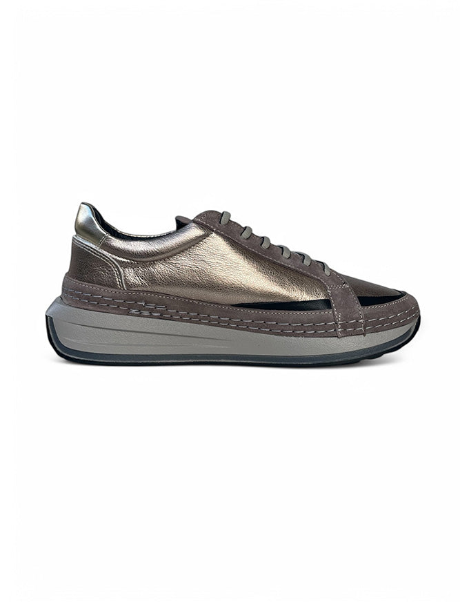 Ena Leather Sneakers Taupe Multi