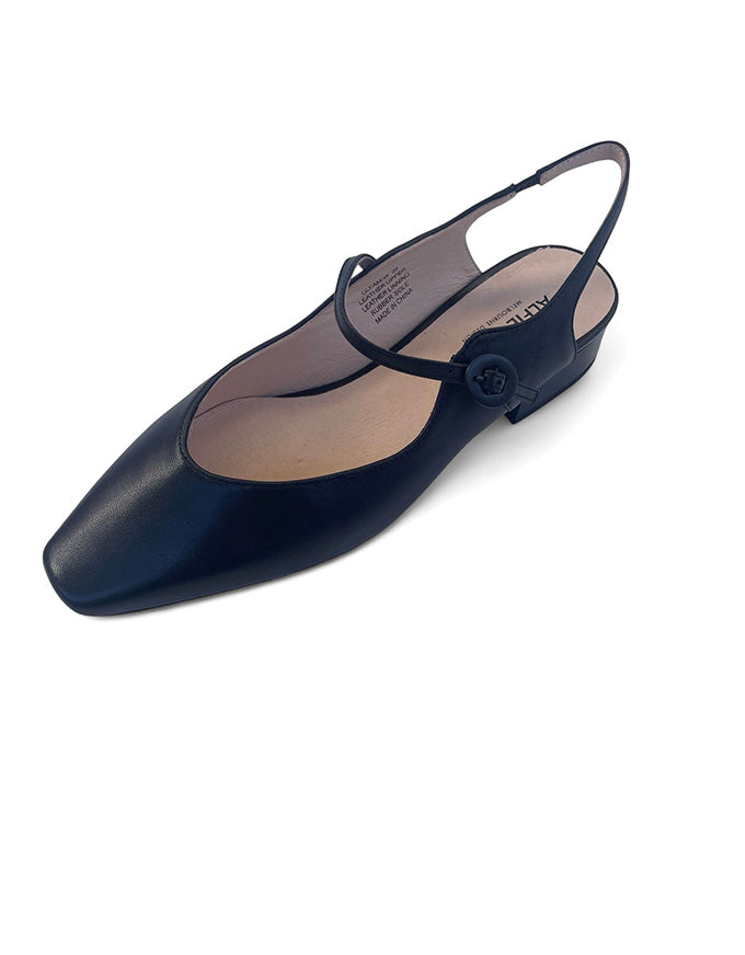 Black shoe with a thin strap