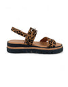 SABRI Leather Sandals Tan Leopard Pony