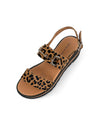 SABRI Leather Sandals Tan Leopard Pony