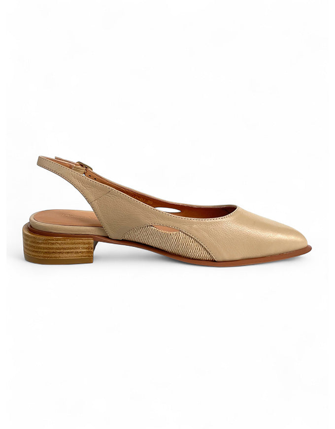 Equip Leather Raffia Flats Camel