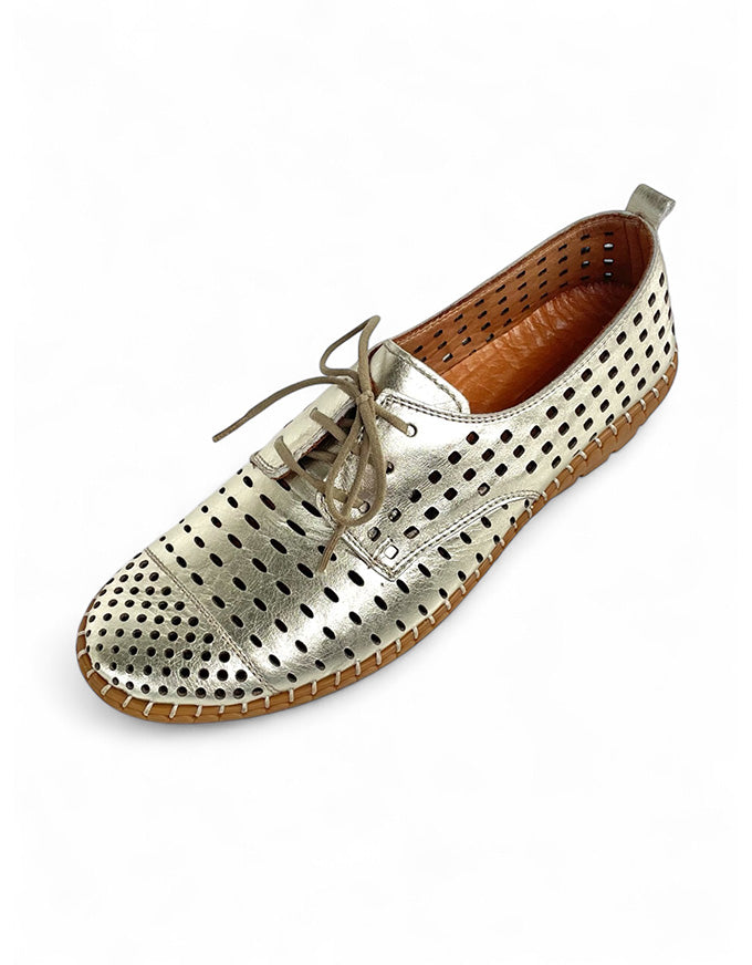 Kroon Flats Gold Metallic Leather