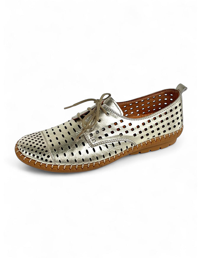 Kroon Flats Gold Metallic Leather
