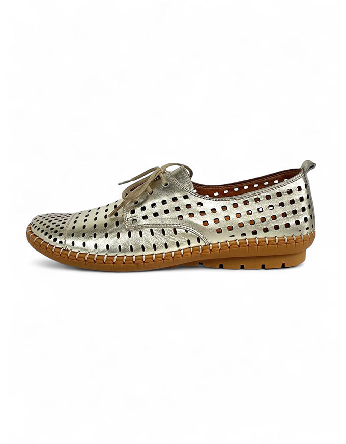 Kroon Flats Gold Metallic Leather