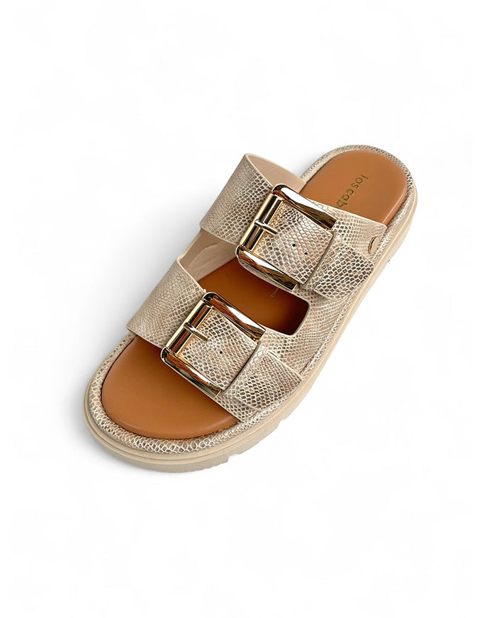 TOLEDO Beige Lizard Sandals