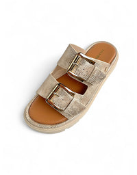 TOLEDO Beige Lizard Sandals