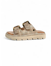 TOLEDO Beige Lizard Sandals