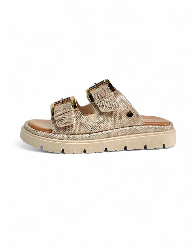 TOLEDO Beige Lizard Sandals