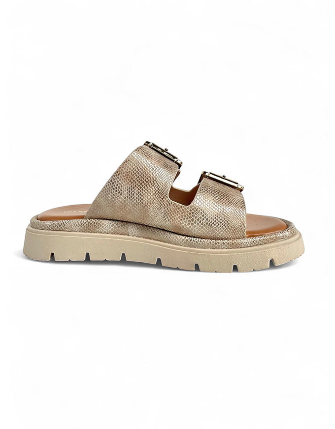 TOLEDO Beige Lizard Sandals