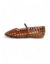 Taints Flats Tan Crinkle Patent