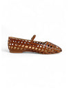 Taints Flats Tan Crinkle Patent