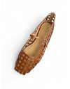 Taints Flats Tan Crinkle Patent