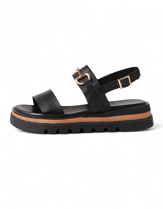 SABRI Leather Sandals Black