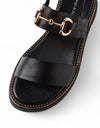 SABRI Leather Sandals Black