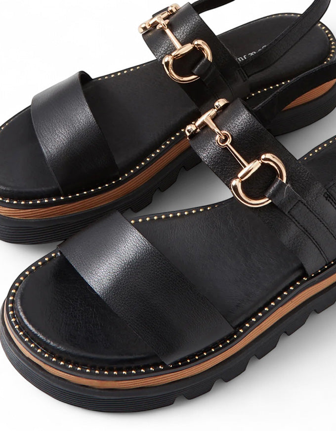 SABRI Leather Sandals Black