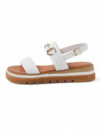SABRI Leather Sandals White