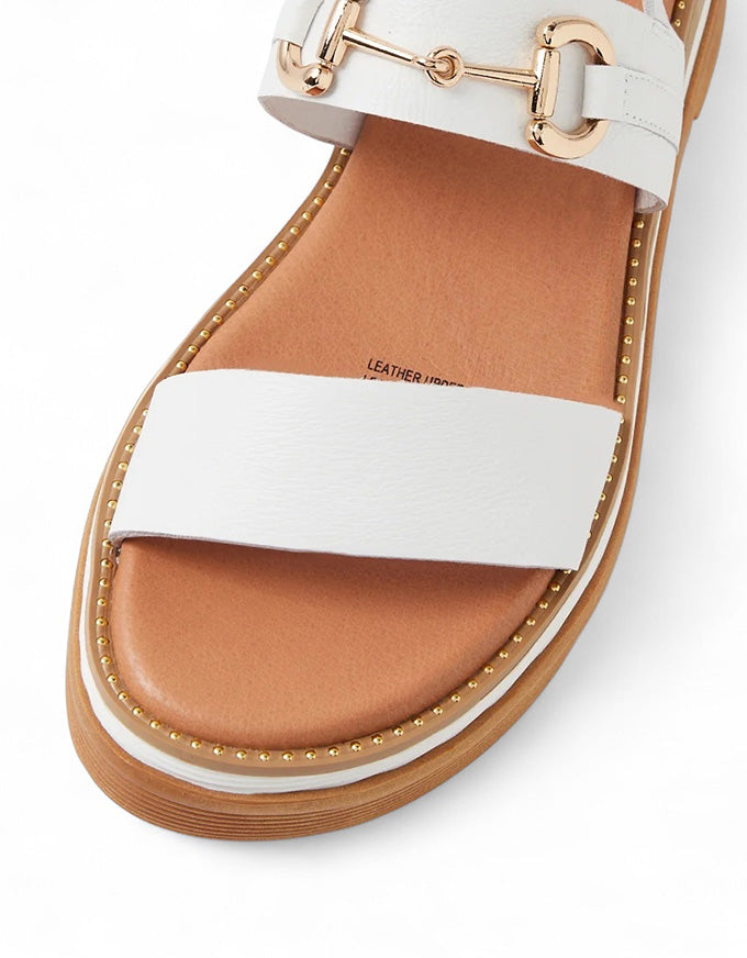 SABRI Leather Sandals White