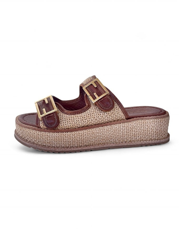 Vexta Slides Choc Natural Weave