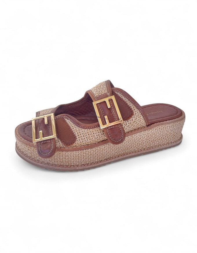 Vexta Slides Choc Natural Weave