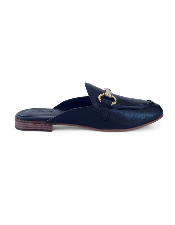 Gaze Slides Black Leather