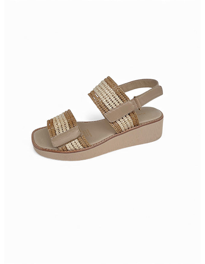 TAYLOR Sandals Coffee/Natural Raffia