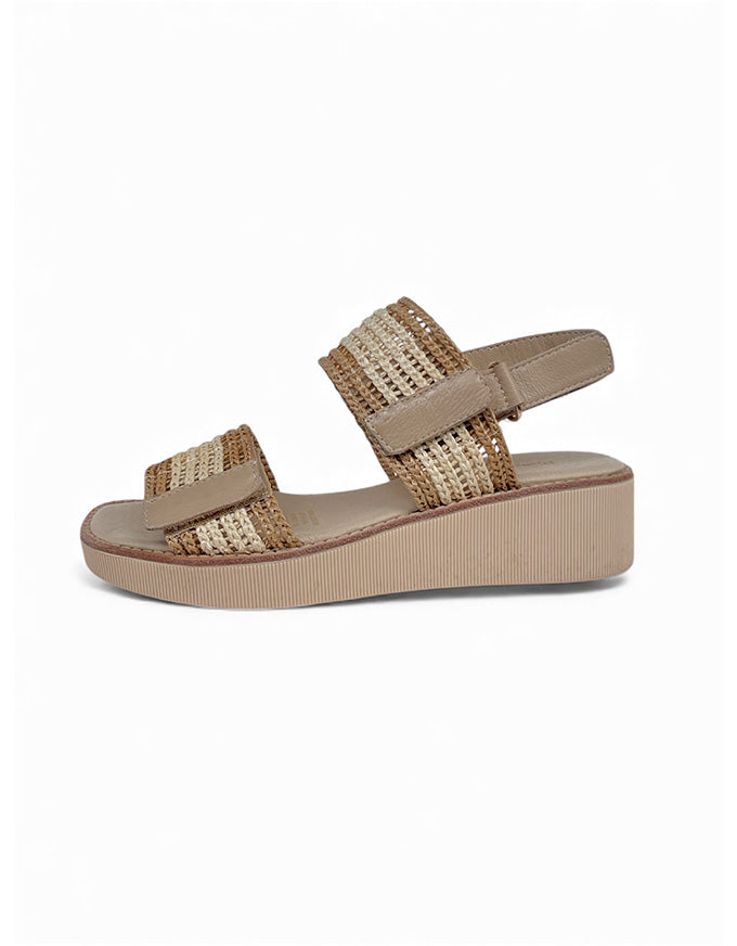 TAYLOR Sandals Coffee/Natural Raffia