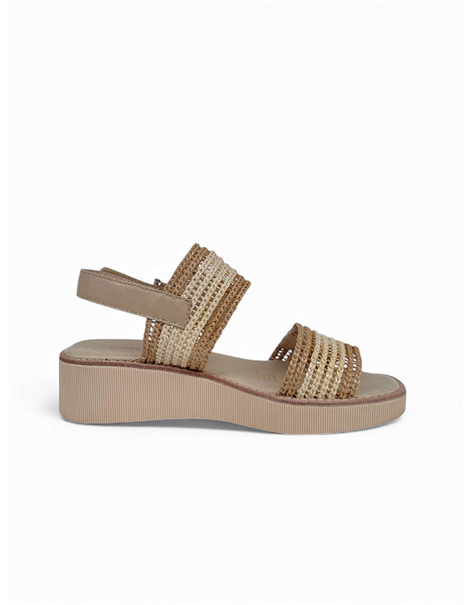TAYLOR Sandals Coffee/Natural Raffia