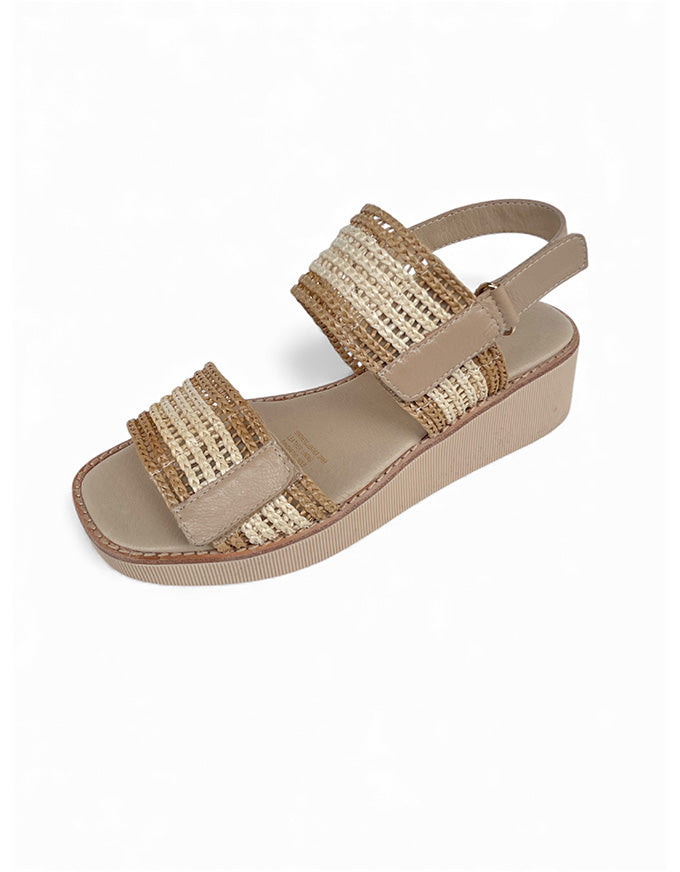 TAYLOR Sandals Coffee/Natural Raffia