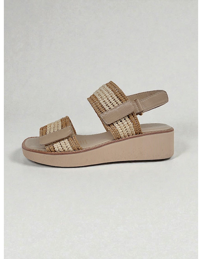 TAYLOR Sandals Coffee/Natural Raffia