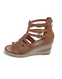 Pennies Wedge Heels Tan Natural